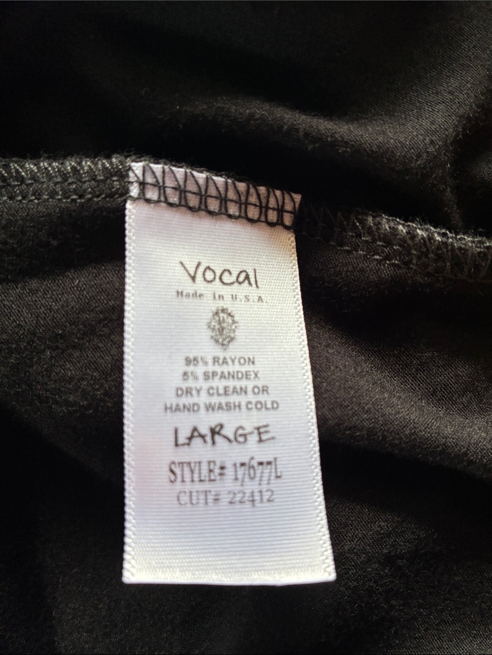 Vocal Black V-Neck Long Sleeve Top with Feathered Floral Graphic - Picture 3 of 3